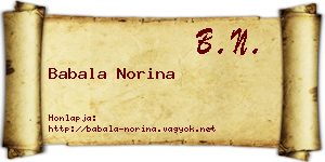 Babala Norina névjegykártya